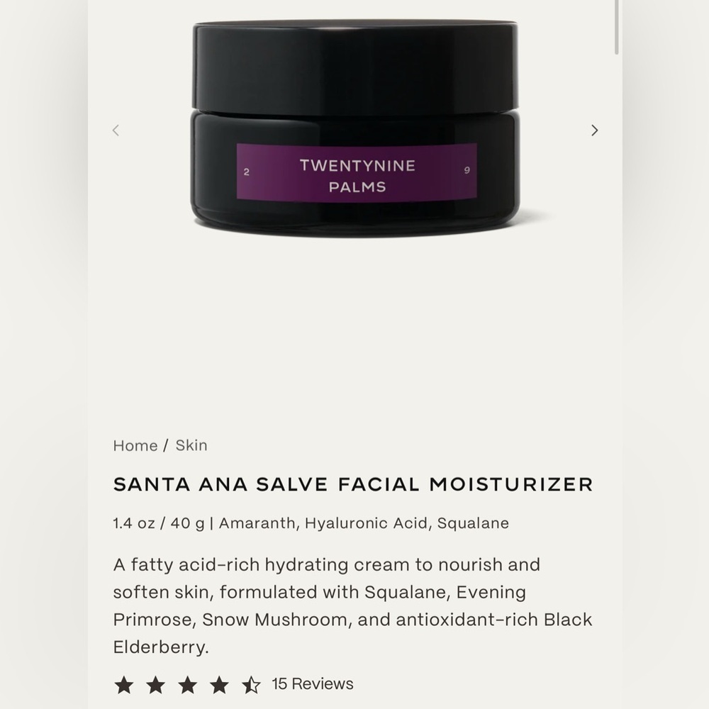 NIB Twentynine Palms Santa Ana Salve Facial Moisturizer 1.4 oz